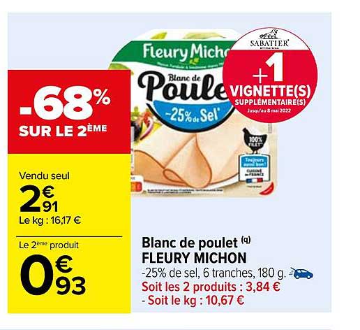 blanc de poulet fleury michon