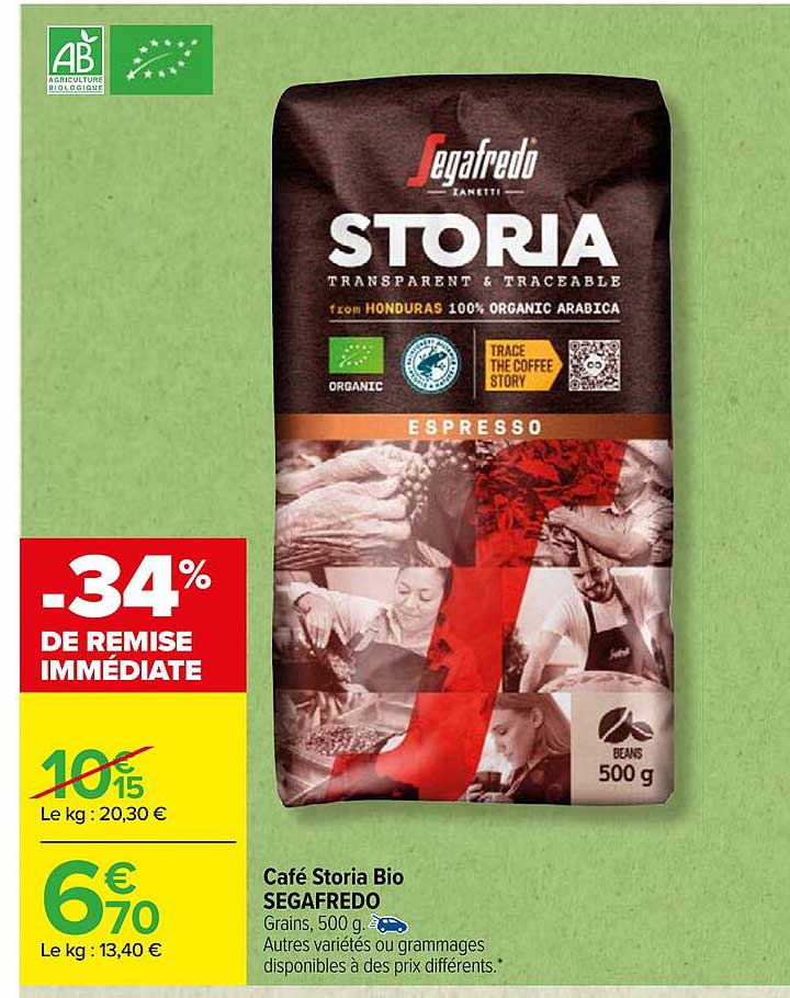 café storia bio segafredo