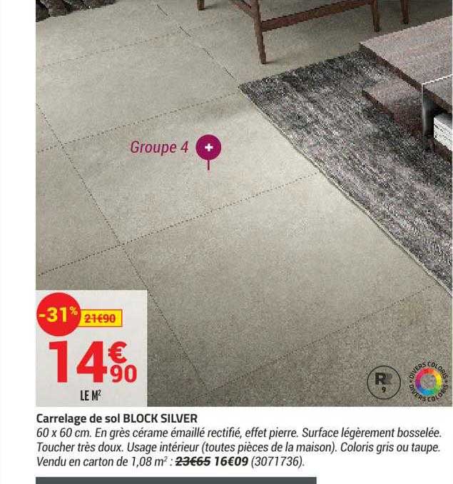 carrelage de sol block silver