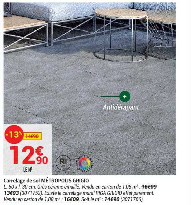 carrelage de sol métropolis grigio
