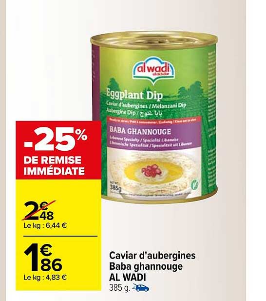 caviar d'aubergines baba ghannouge al wadi