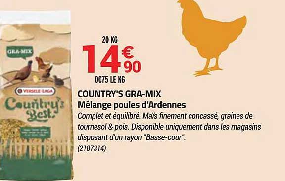 country's gra-mix mélange poules d'ardennes