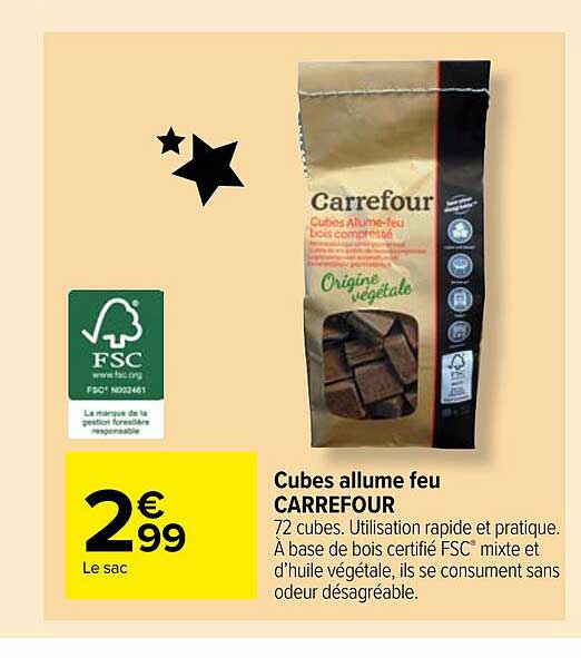 cubes allume feu carrefour