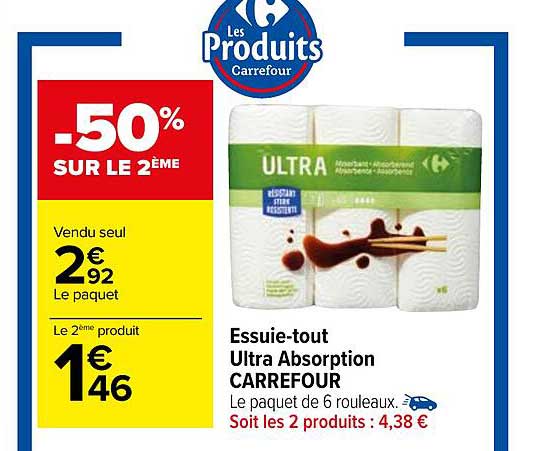 essuie-tout ultra absorption carrefour