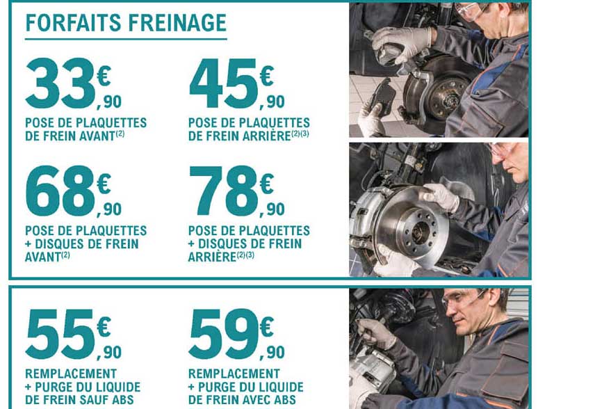forfaits freinage