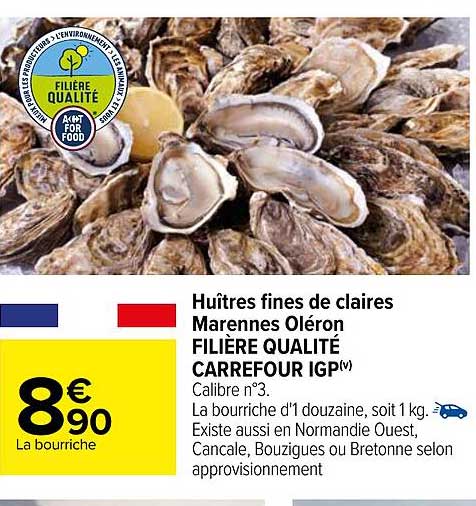 huîtres fines de claires marennes oléron filière qualité carrefour igp