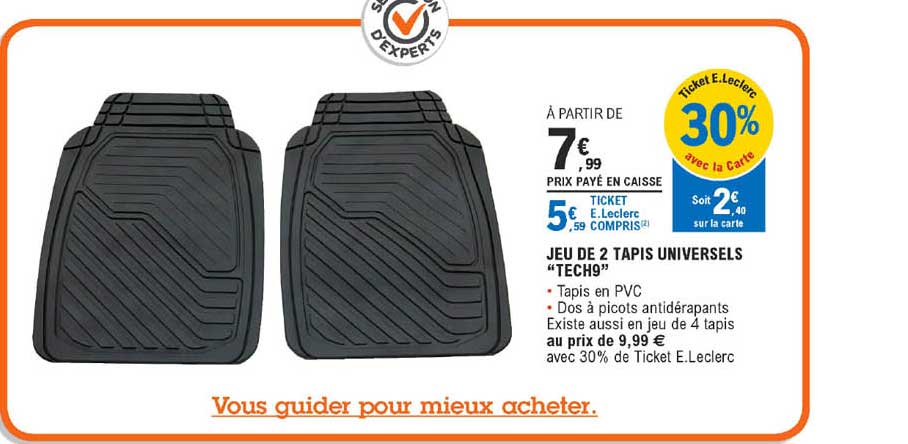 Jeu De 2 Tapis Universels "tech9"