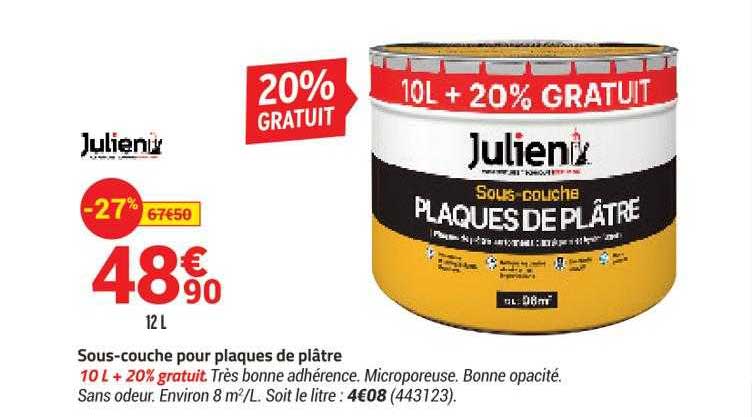 julienix sous-couche pour plaques de plâtre
