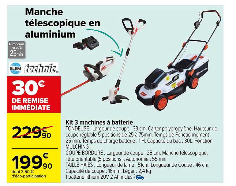 kit 3 machines à batterie technic