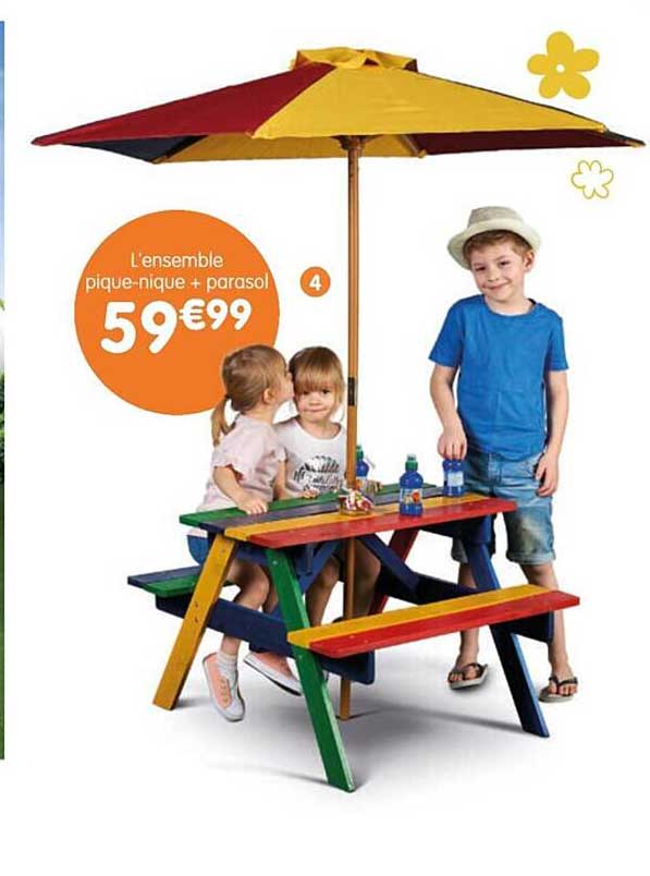 l'ensemble pique-nique + parasol