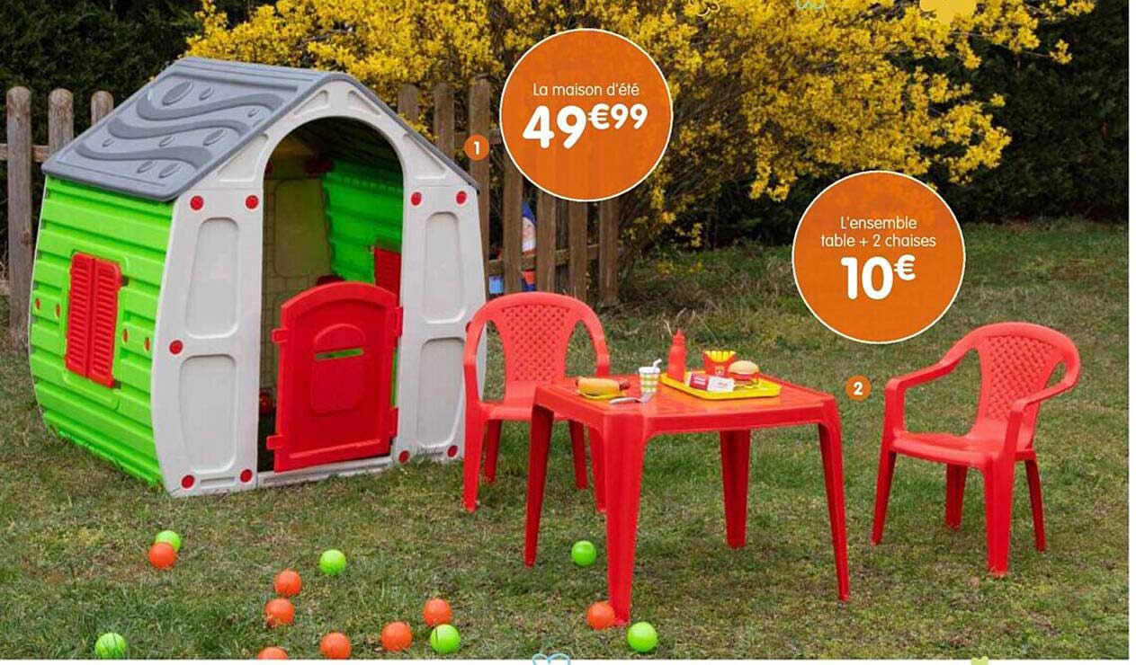 La Maison D'été, L'ensemble Table + 2 Chaises