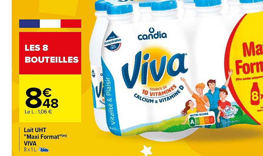 lait uht "maxi format" viva