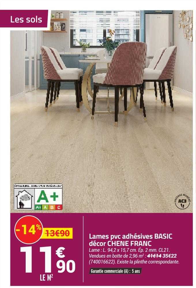 lames pvc adhésives basic décor chene franc
