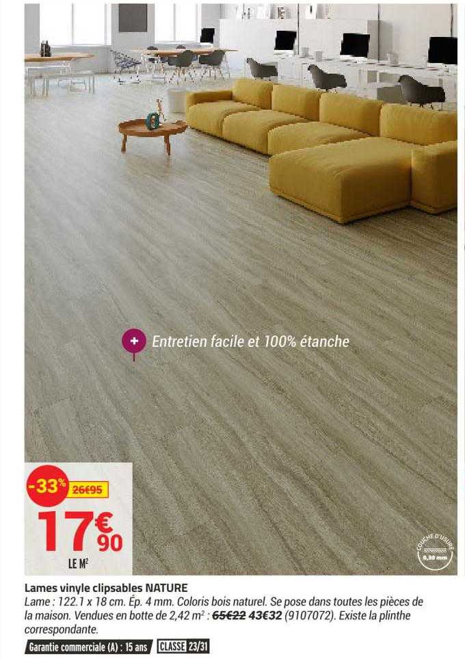 lames vinyle clipsables nature