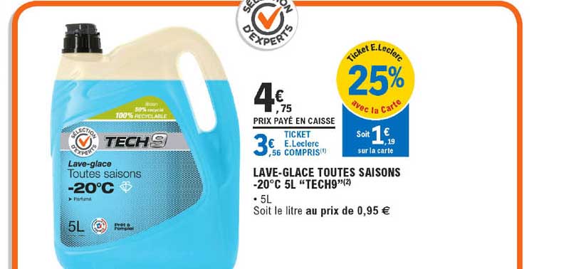 lave-glace toutes saisons -20°c 5l "tech9"