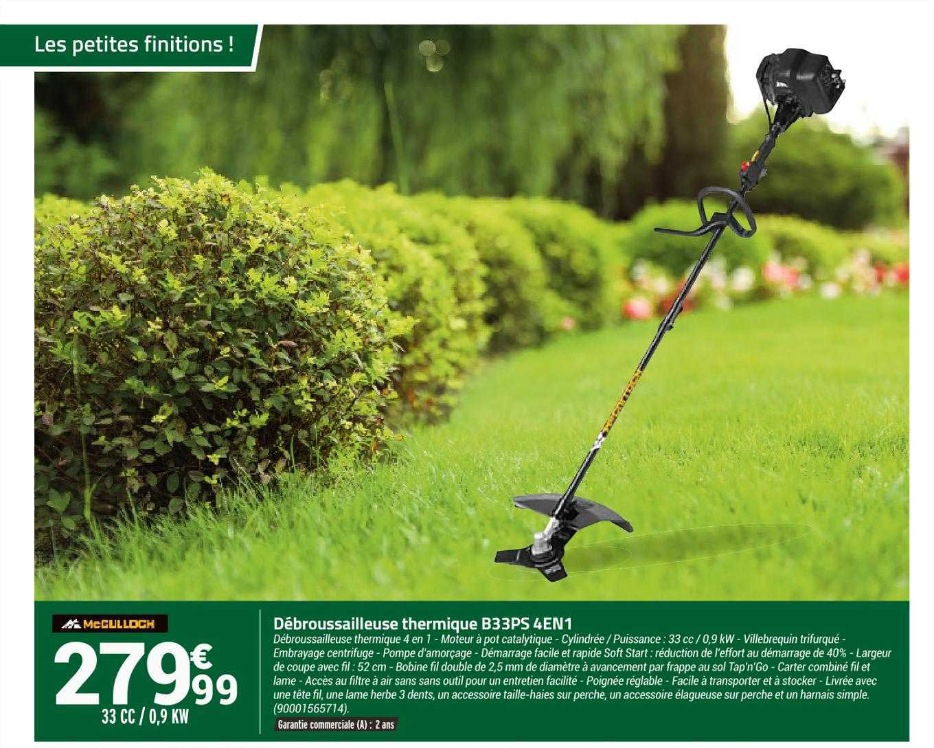 mccullogh débroussailleuse thermique b33ps 4en1