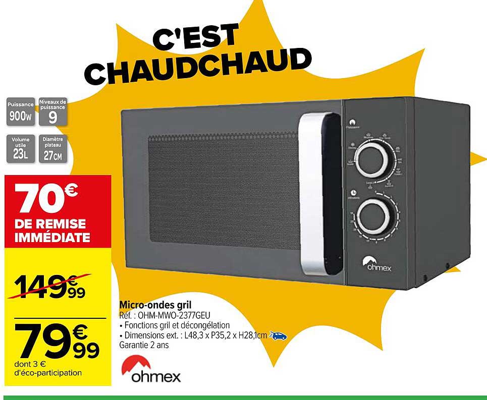 micro-ondes gril ohmex