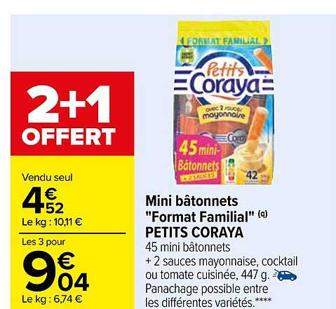 mimi bâtonnets "format familial" petits coraya