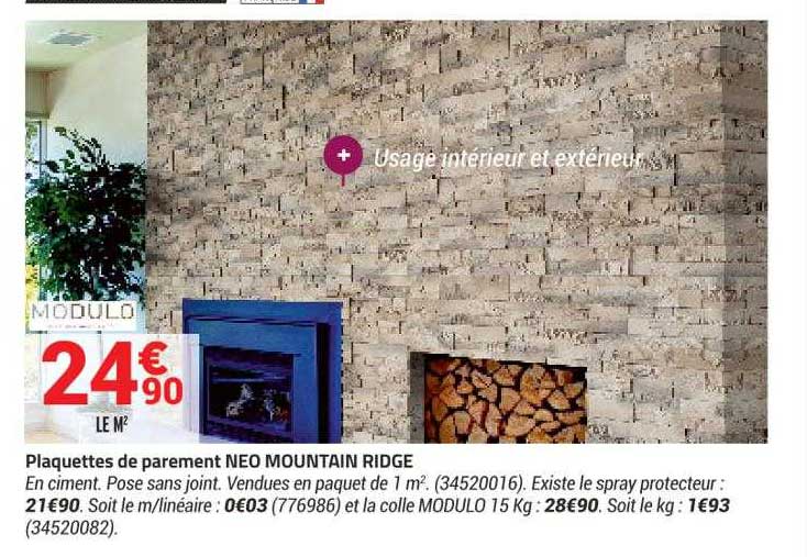 modulo plaquettes de parement neo mountain ridge