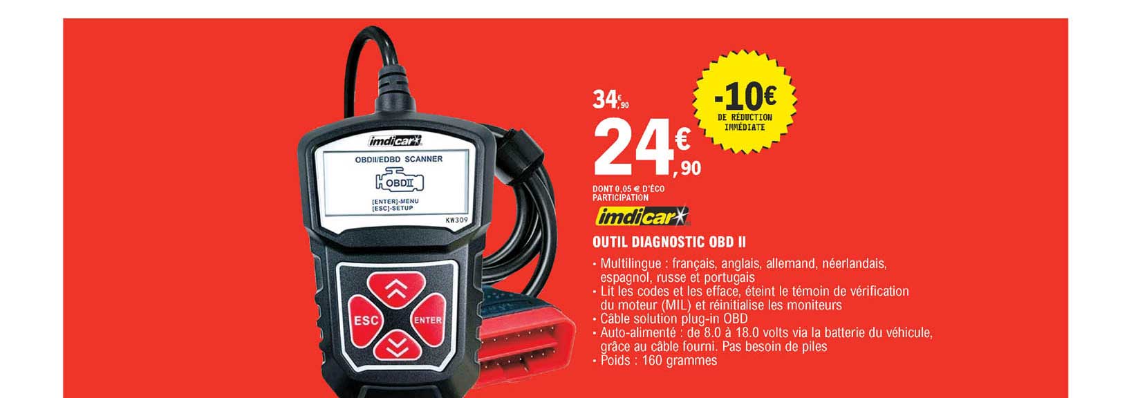 Outil Diagnostic Obd II Imdi Car