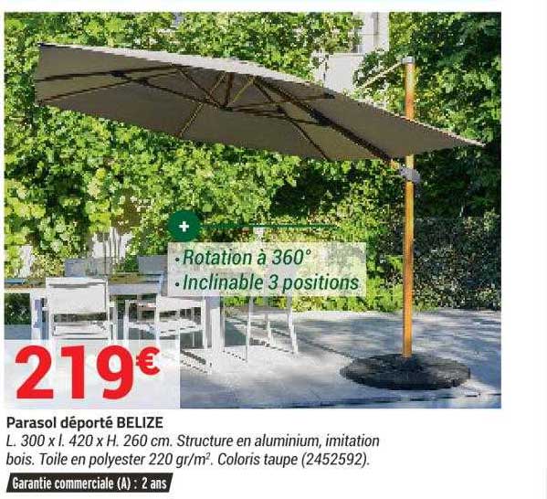 parasol déporté belize