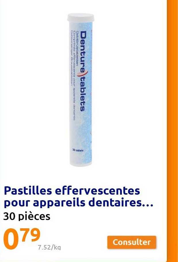 pastilles effervescentes pour appareil dentaires...