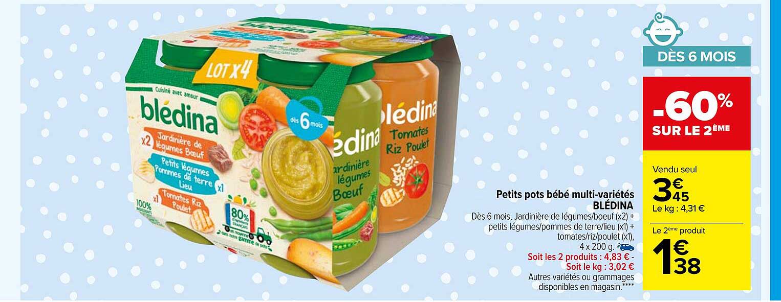 petits pots bébé muti-variétés blédina