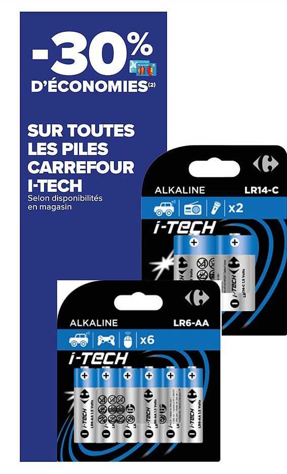 piles carrefour i-tech