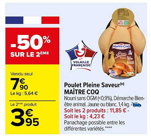 poulet pleine saveur maître coq