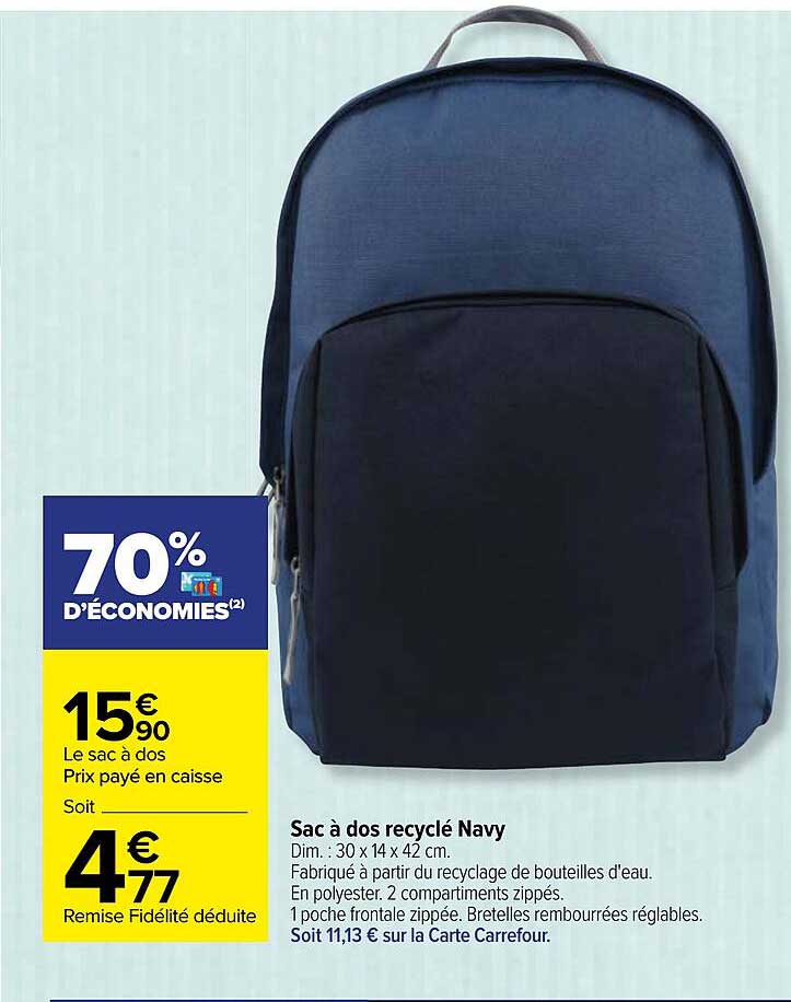 sac à dos recyclé navy