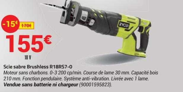 scie sabre brushless r18rs7-0 ryobi