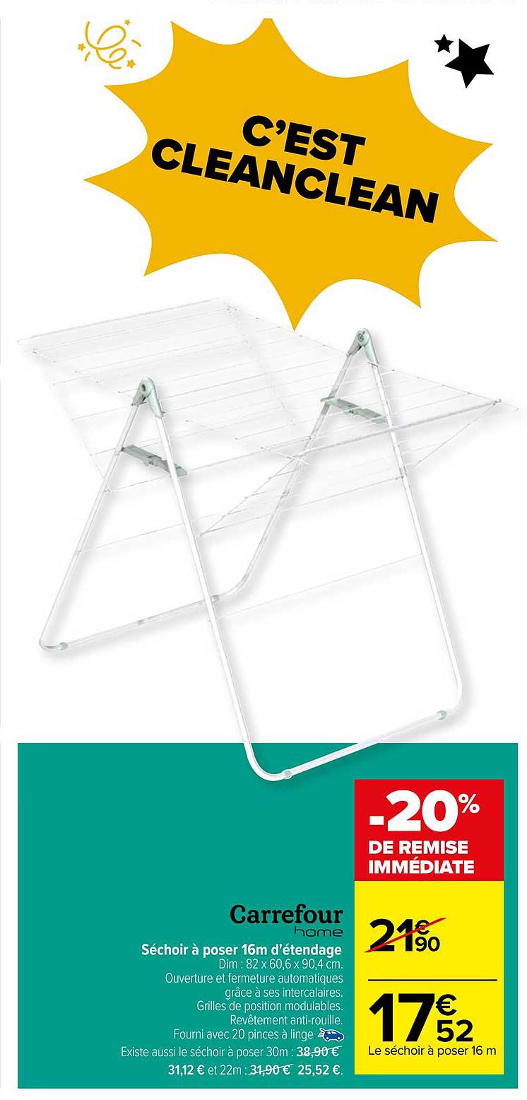 séchoir à poser 16m d'étendage