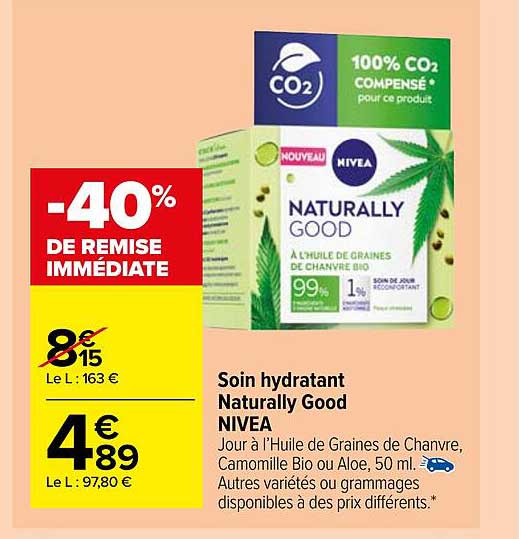 soin hydratant naturally good nivea