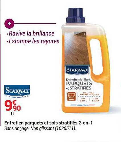 starwax entretien parquets et sols stratifiés 2en1