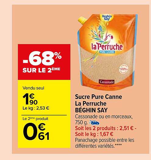 sucre pure canne la perruche béghin say