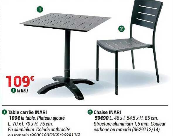 table carrée inari ou chaise inari