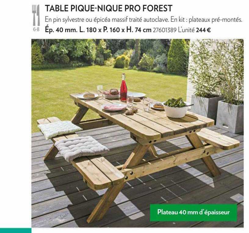 table pique-nique pro forest