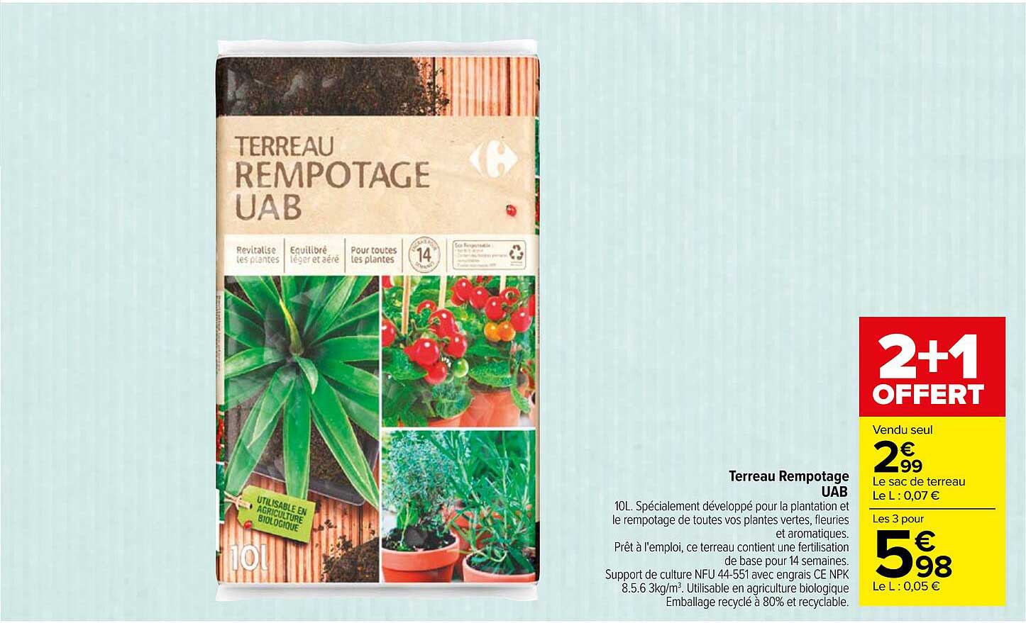 terreau rempotage uab