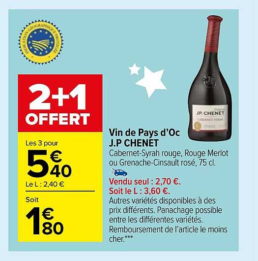 vin de pays d'oc j.p. chenet