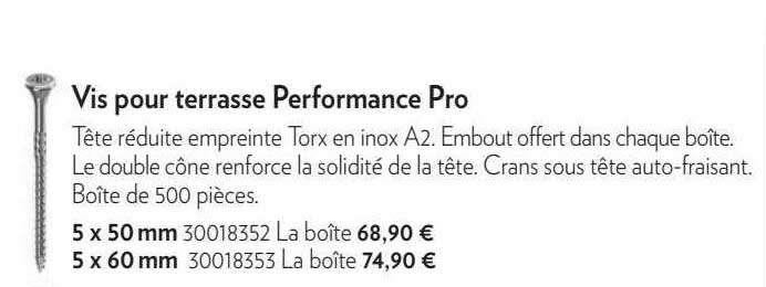 Vis Pour Terrasse Performance Pro