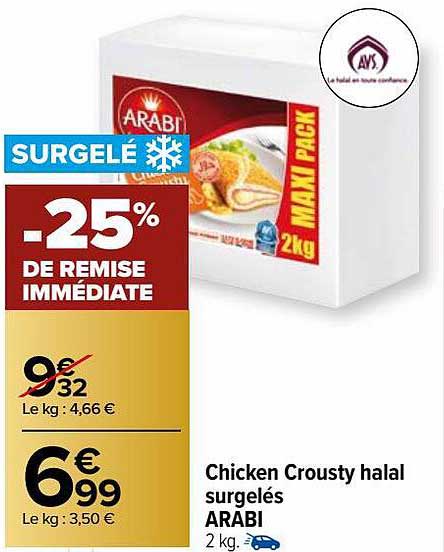 chicken crousty halal surgelés arabi