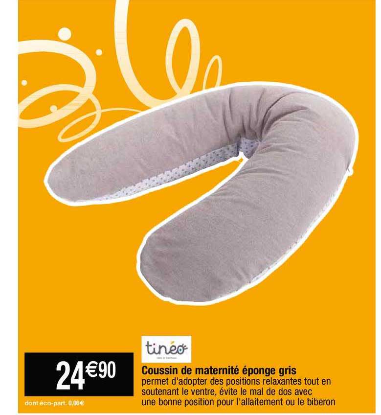 coussin de maternité éponge gris tinéo
