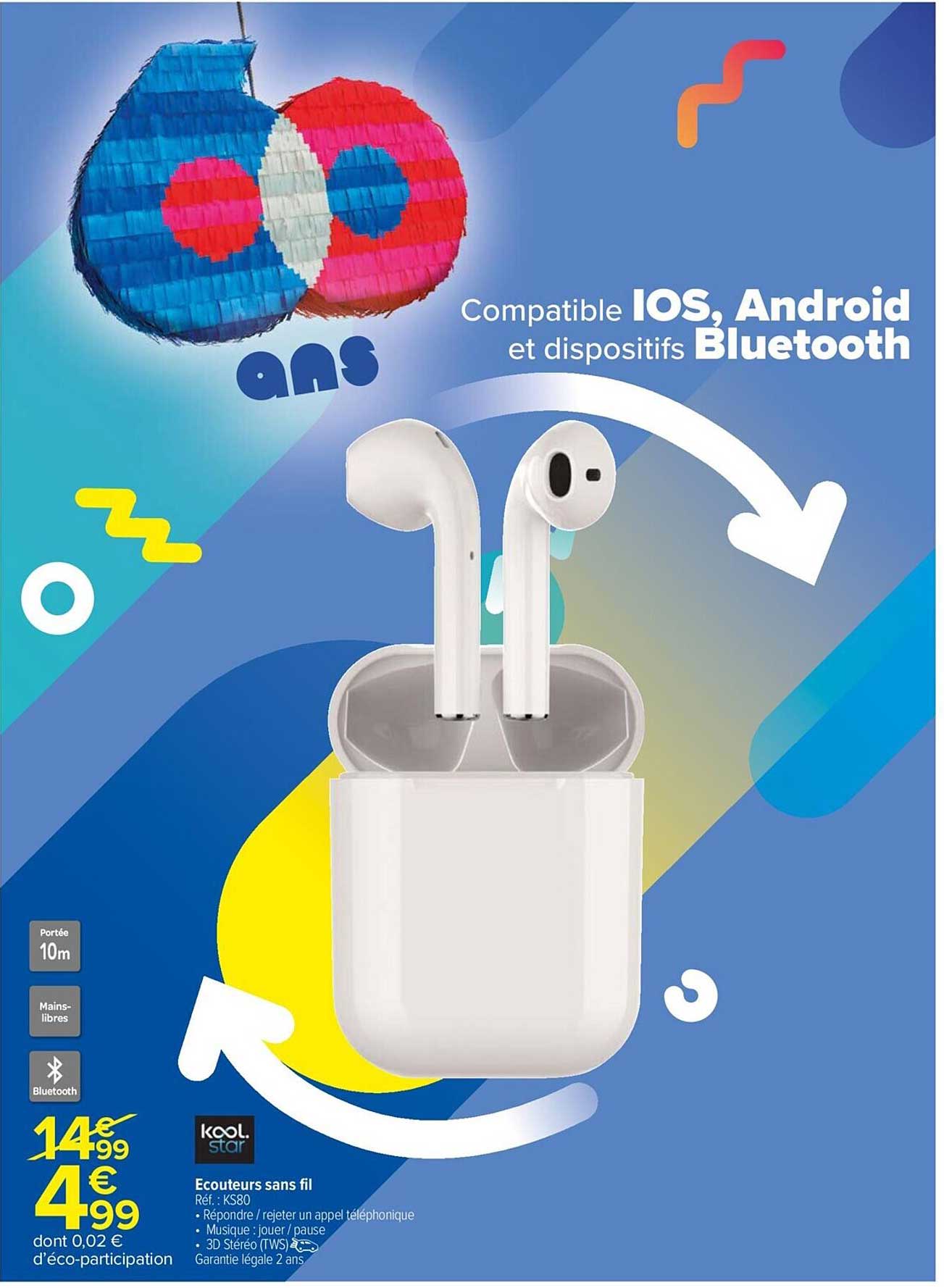 écouteurs sans fil kool star