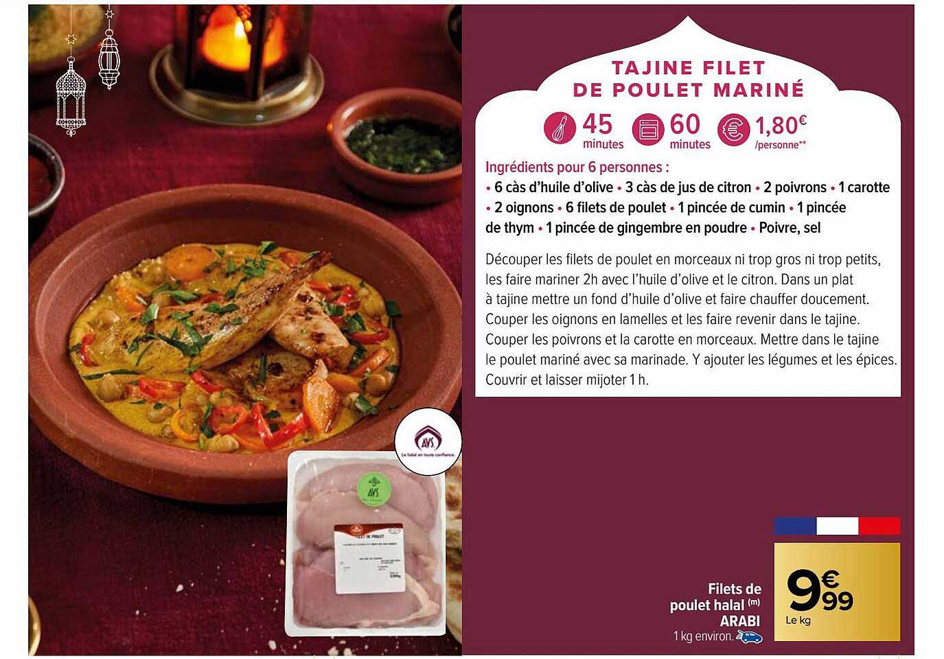 filets de poulet halal arabi