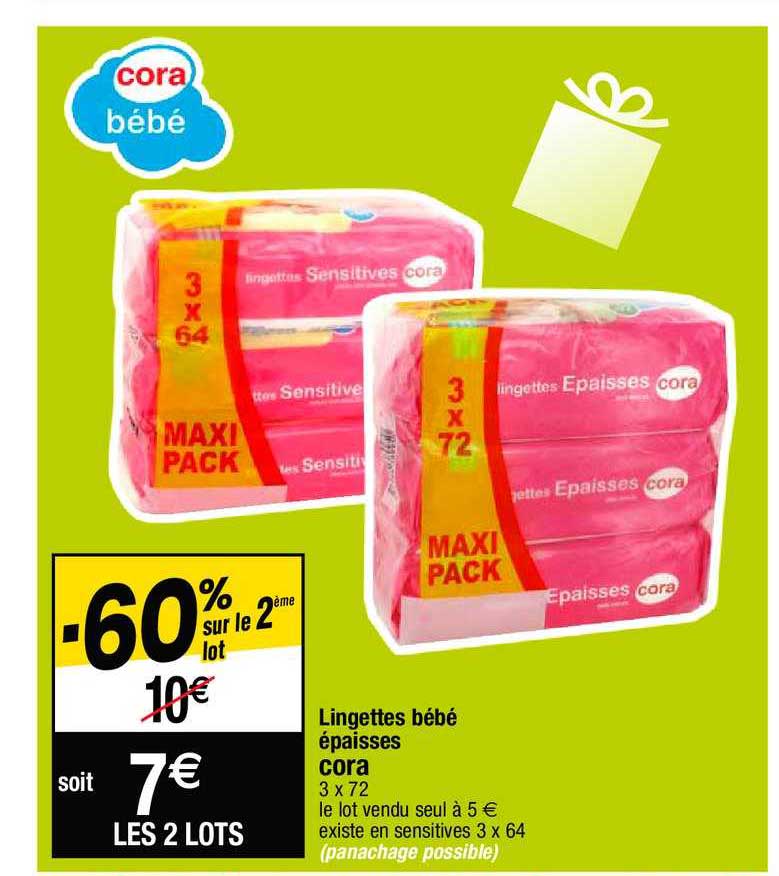 lingettes bébé épaisses cora