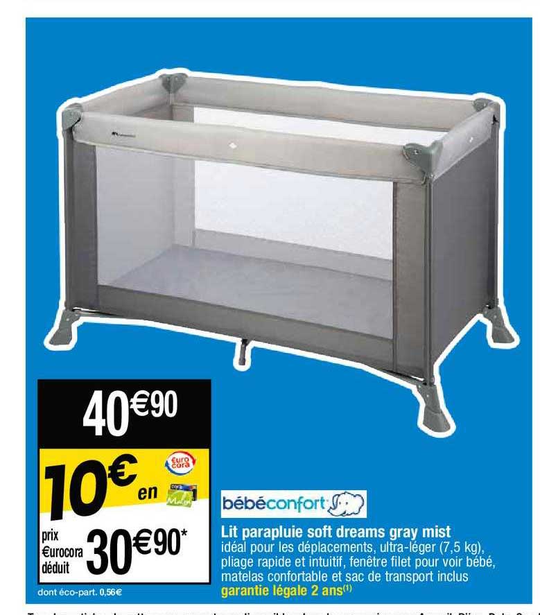 lit parapluie soft dreams gray mist bébé confort