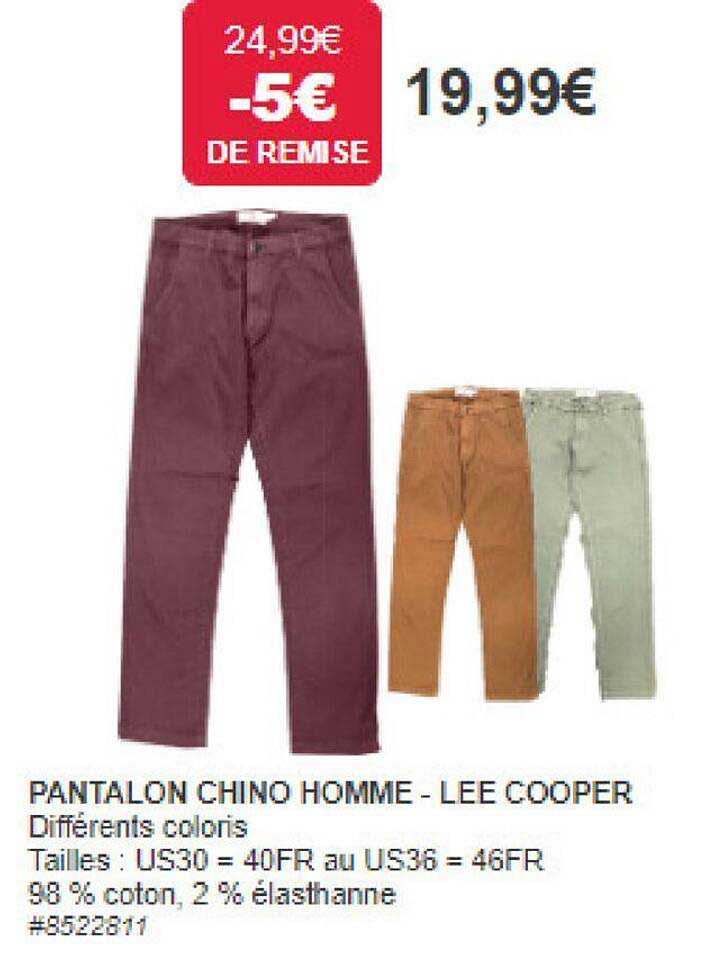 pantalon chino homme - lee cooper