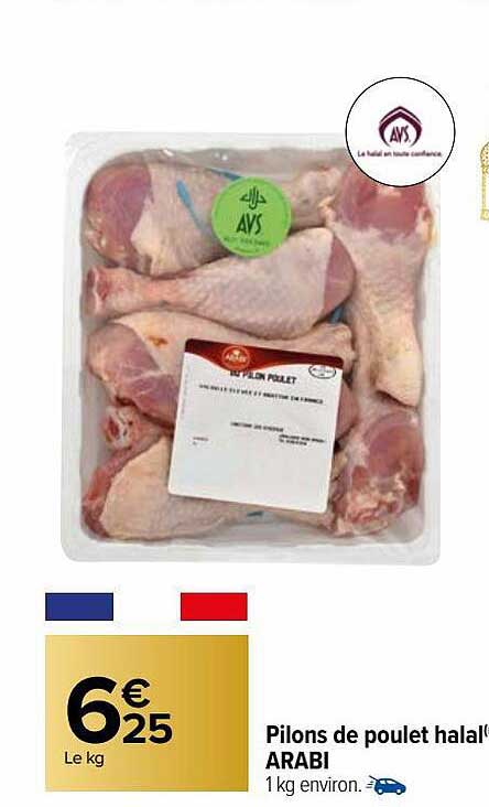 pilons de poulet halal arabi