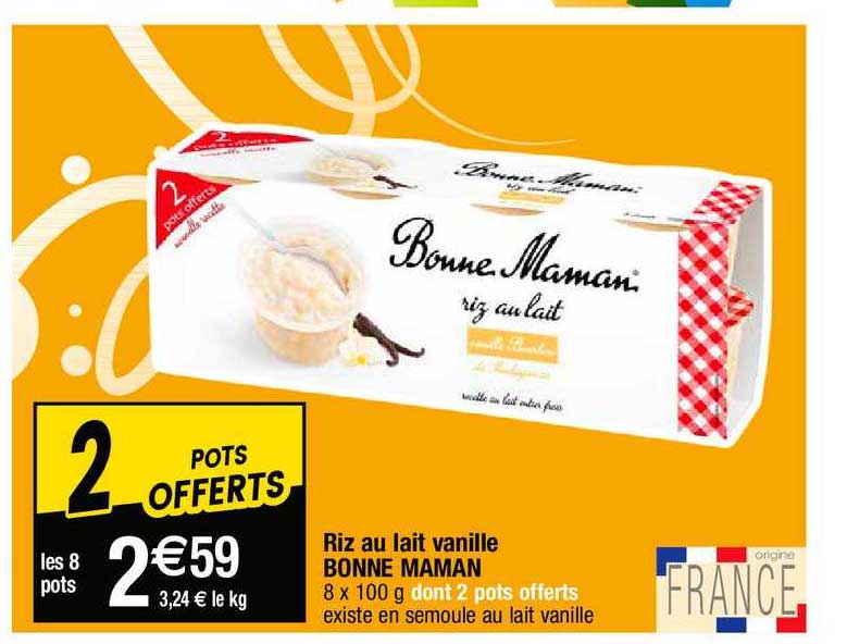 riz au lait vanille bonne maman