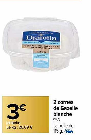 2 cornes de gazelle blanche